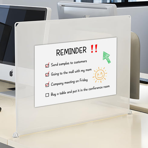 Self-Stick Dry Erase Board for Wall, 16 x 12 Inch 2 Pack with 2 Markers, Reusable Whiteboards