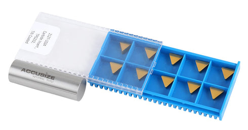Tpg222 Tin Coated Carbide Inserts by Accusize Industrial Tools, 10 Pcs/Box, 2127-1024x10