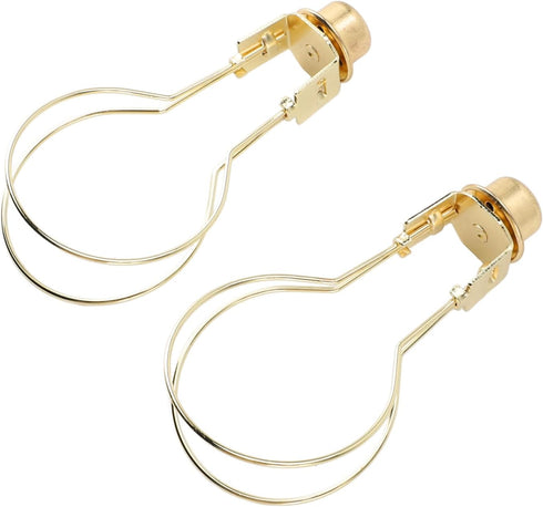 Bulb Bulb 2pcs Clip On Lampshade Holder, Clip Adapter Metal Firm Fixing with Finial Top for Floor Lamp (Golden)