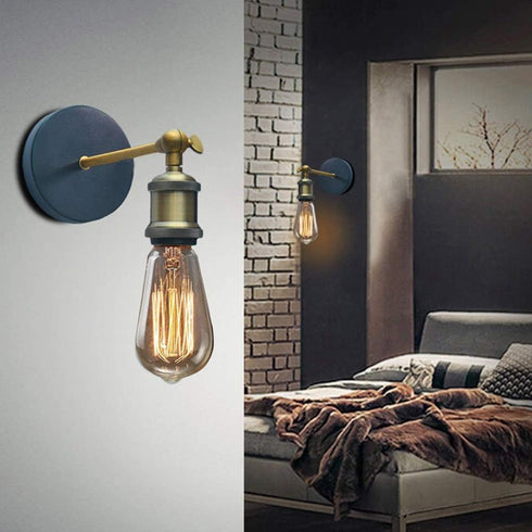 Mengjay E26 Retro Light Fixture Wall Sconce Industrial Style Adjustable Brass Finish Vintage Lighting Edison Lamp