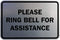 Signs ByLITA Classic Framed Please Ring Bell For Assistance Wall or Door Sign - Durable Material (Brushed Silver) -