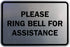 Signs ByLITA Classic Framed Please Ring Bell For Assistance Wall or Door Sign - Durable Material (Brushed Silver) -