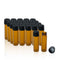 2 Dram Amber Glass Vials, 8ml Borosilicate Glass Sample Vials with 15-425 Black Screw Caps, Pack of 20