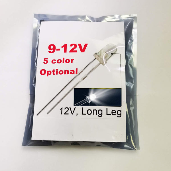 50pcs 12V 3mm White LED 9V Gauge Cluster Instrument Light Emitting Diodes (Optional Colors: White, Blue, Green, Yellow,