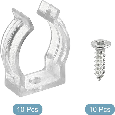 Bulbs Pack 10 MECCANIXITY U Clips Holder Bracket Fluorescent Tube Light Fixture Plastic Pipe Clamps with Screws for LED