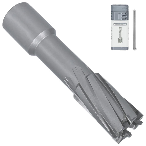 KEENTECH Carbide-Tipped Annular Cutter, 3/4" Diameter x 2" Depth, 3/4" Weldon Shank (2 Flat) for High Speed Cutting TCT