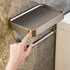 DGYB Bathroom Toilet Paper Holder Wall Mount Grey Paper Towel Holder with Shelf Rustproof & Multifunctional