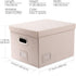 PRANDOM File Organizer Box - 1 Set of Collapsible Decorative Linen Storage with Lids for Letter/Legal Size, Light Grey