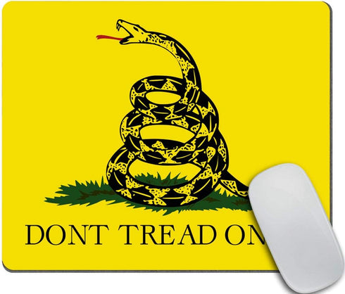 Custom Gaming Mouse Pad - Don't Tread On Me Flag Yellow Rectangle Non-Slip Rubber Mousepad