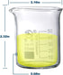 Glass Beakers, Pack of 6, 3 Graduated Griffin Beakers (250ml, 100ml, 50ml), 3 Glass Droppers (3ml per Drop)