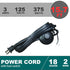 FILSHU 4.8M/15.7FT 2-Prong end,3A 125VAC NISPT-2 18AWG 2/C, On/Off Foot Switch Pedal with Power Cord, Polarized Plug