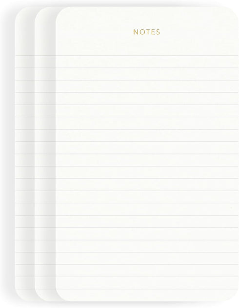 Elegant Notepads for Professionals, Executive Memo Pads, Gold Foiled, 3 Pack, 225 Sheets Total, Eco-friendly