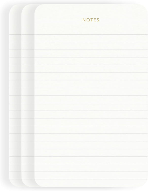 Elegant Notepads for Professionals, Executive Memo Pads, Gold Foiled, 3 Pack, 225 Sheets Total, Eco-friendly