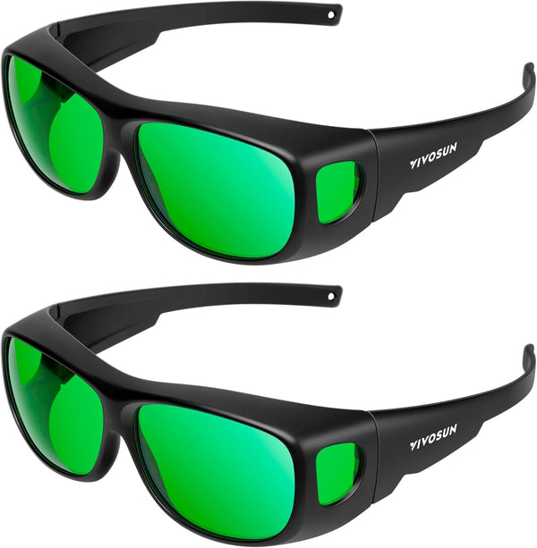 VIVOSUN 2-Pack Indoor Hydroponics LED Grow Room Glasses with Glasses Case