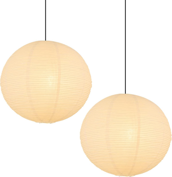 WOLEILEJIN White Round Paper Lantern Lampshades set of 2, 12"x12'' Small Paper Lanterns