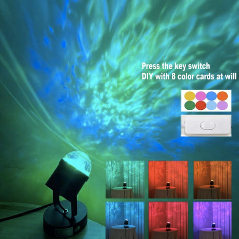 Tengsun Water Ripple Lamp Dynamic Ocean Wave Table Night Light Ocean Wave Ceiling Projector,Control Aurora Projector