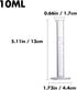 Measuring Cylinder Set, 4 Sizes Graduated Polypropylene Lab Test Tubes for Laboratory & Science Experiments
