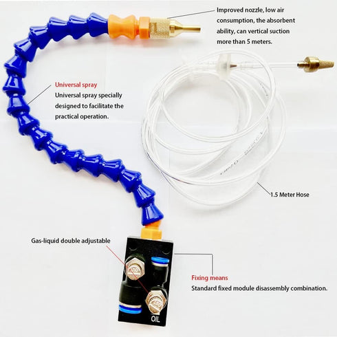 CNC Cooling System Mist Coolant Lubrication Spray System for 8mm Air Pipe CNC Lathe Milling Drill Machine