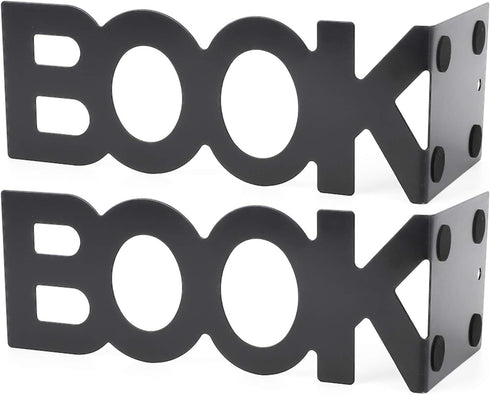 Akozon 1Pair 208mm (208mm Book Characters Metal Bookends for Desk Organizer - Sturdy Book Stand for School, Home