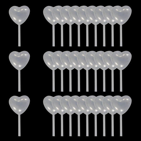 AQSXO 4ml Clear Heart Shape Liquid Dropper, Pasteur Pipette for Cupcake, Chocolate, Birthday Party Decoration, 100pcs