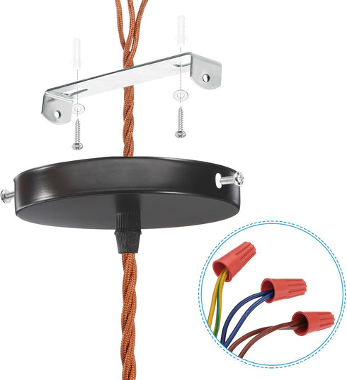 155mm (6.1") PATIKIL Universal Light Fixture Mounting Bracket Kit, Light Crossbar Ceiling Light Plate with Screw