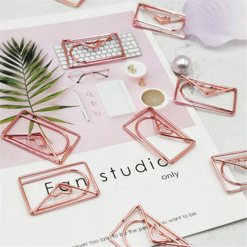 Envelope Shape Small Paper Clips, Cute Funny Bookmark Marking Clips for Office School Wedding Party Decoration, 20 pcs