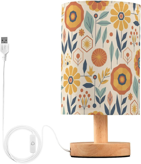 Generic Vintage Floral Scandinavian Small Desk Lamp for Bedroom Nightstand Bedside Lamps with