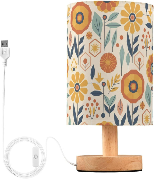 Generic Vintage Floral Scandinavian Small Desk Lamp for Bedroom Nightstand Bedside Lamps with