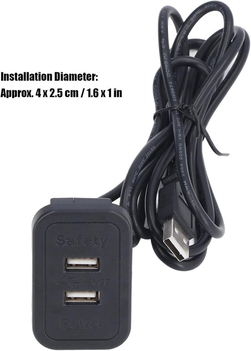 MUNEFE 5V Double USB Charge Station, Sofa Recessed USB Power Hub Wiring Board, Power Outlet Socket for Household