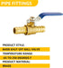 Metalwork Forged Brass Full Port Shut Off PEX Ball Valve, 5/8" Barb x 5/8" Barb, 90 Degree, 2 Pcs