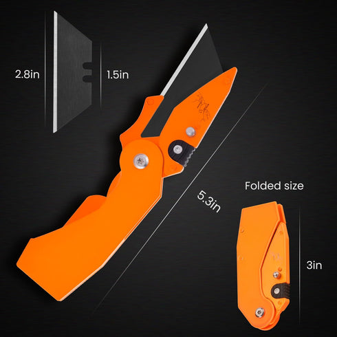 6-Pack Lichamp Folding Utility Knife, Quick-Change Box Cutter with Razor Blades & Belt Clip, Portable Construction Tool