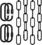 Quadafy 2 Pack 3 Feet Industrial Black Light Fixture Chain, Plant Hanging Chain,