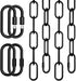 Quadafy 2 Pack 3 Feet Industrial Black Light Fixture Chain, Plant Hanging Chain,
