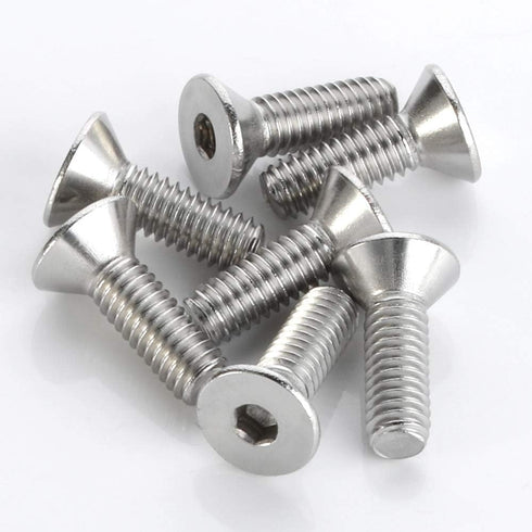 1/4-20 x 1" Flat Head Socket Cap Screws, Stainless Steel 18-8 (304), Full Thread, Bright Finish, 25 PCS