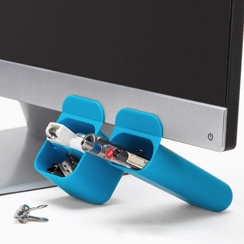 YUANstore 2pcs Rectangular Desktop Storage Box Computer Monitor Pocket Pencil Holder Home Office Stationery Storage