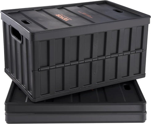 VEVOR 65L Collapsible Storage Bins with Lids 3 Packs, Stackable Utility Crates