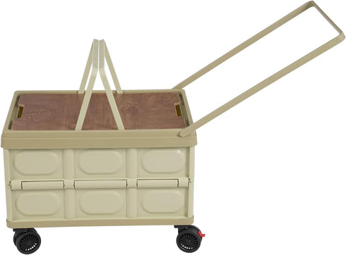 Venionwa Rolling Cart with 4 Wheels, Foldable Organizer with Handles, Foldable Box for