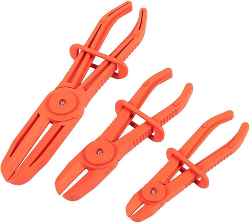 Juvale 3-Pack Hose Pinch Off Pliers - Fuel Line Clamp Tool for Automotive Brake and Radiator (Red, 3 Sizes)