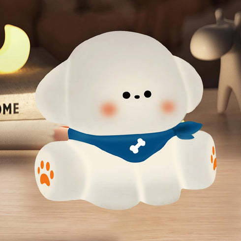 Squishy Nursery Puppy Night Light, Cute Silicone Light for Toddlers, Rechargerable Dimmable
