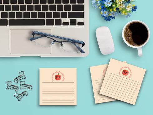 Butler in the Home 12 Pack Sticky Notes 3"x3", 50 Sheet Count Per Pad, Apple Apple-solutely Wonderful Day Memo Pads