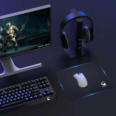 Mouse Pad with Polyester Fabric, Smooth Gaming Mouse Pads, Water Resistant Desk Mousepad with Stitched Edges, Non-Slip