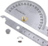 0-180 Degree Angle Finder, Stainless Steel Round Head Rotary Protractor Scale, Adjustable Double-arm Ruler