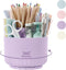 SKYDUE 360 Degree Rotating Desk Organizer, Purple Dual-Purpose Pencil Pen Holder with 5 Slots