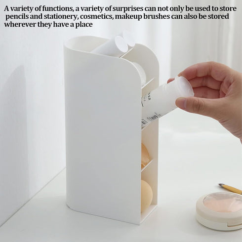 Zerodis Vertical Pen Organizer - White Desk Organizer Pen Holder for Office, School, Home & Art Supplies