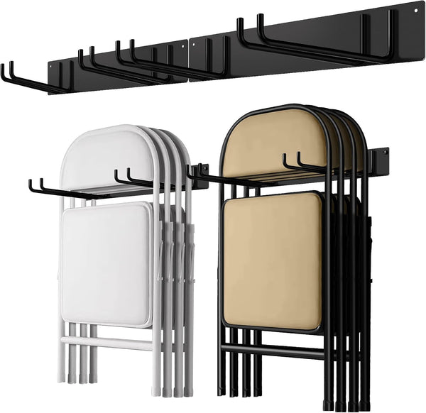 TTzycc 2-Pack Folding Chair Storage Rack for Chair Organization and Garage Wall Mount
