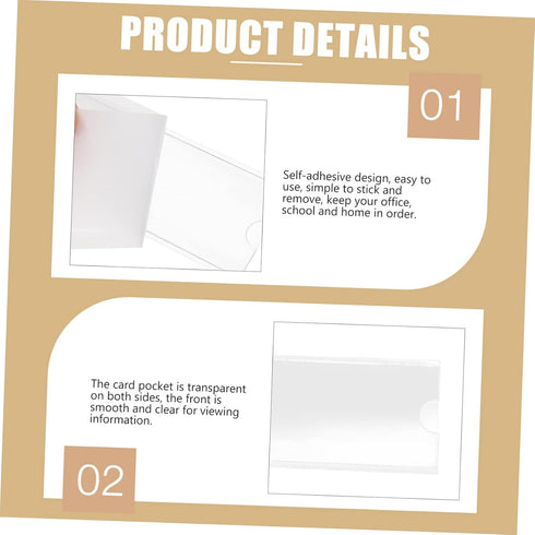 90pcs balacoo Self-Adhesive Transparent Card Sleeves for Organizing Labels and Material Cards for Whiteboards Monitors