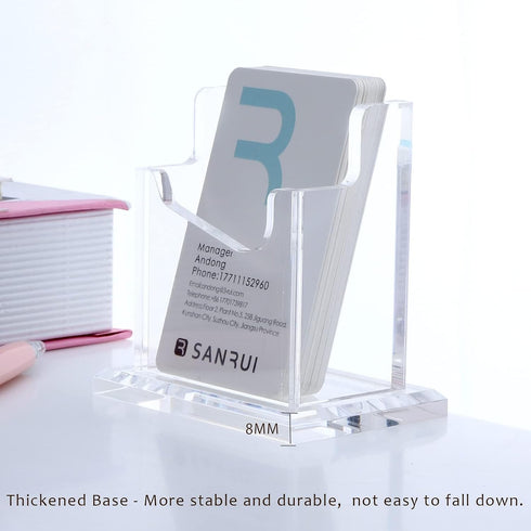 Desk-1 1 YUXUN Acrylic Business Card Holder Slot Tier, Vertical Business Card Holder for Women Men, Business Card