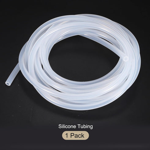 10ft 1/8" ID x 1/4" OD Silicone Tubing - Clear Industrial Plastic Tubing for Pump Siphoning and Draining