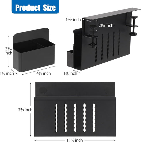 Desk Side Storage Holder - Desk Organizer for Laptop Clamp-On Desk Shelf, Drilling Standing Desk Drawer for Office