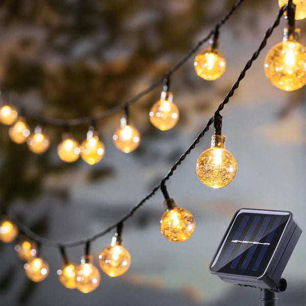 Solar String Lights, Small Crystal Ball Outdoor String Light 60 LED 40ft